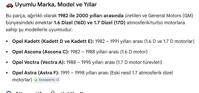 Opel Astra F Vectra A Kadett Ascona 1983-1998 Fren Vakum Pompası 90106995