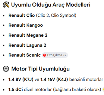 Renault Clio Kangoo Megane Laguna Scenic Triger Eksantrik Kapağı